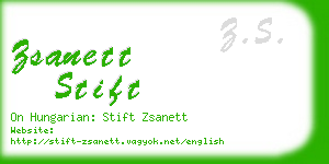 zsanett stift business card